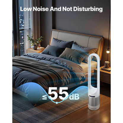 Tower Fan Bladeless Blows Cold Air 80° Oscillating with Remote