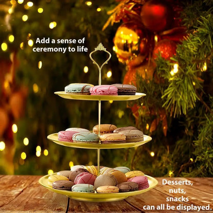 Gold Three Tier Cup Cake Stand
