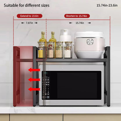 1pc Expandable 42-64cm Microwave Shelf Organizer.