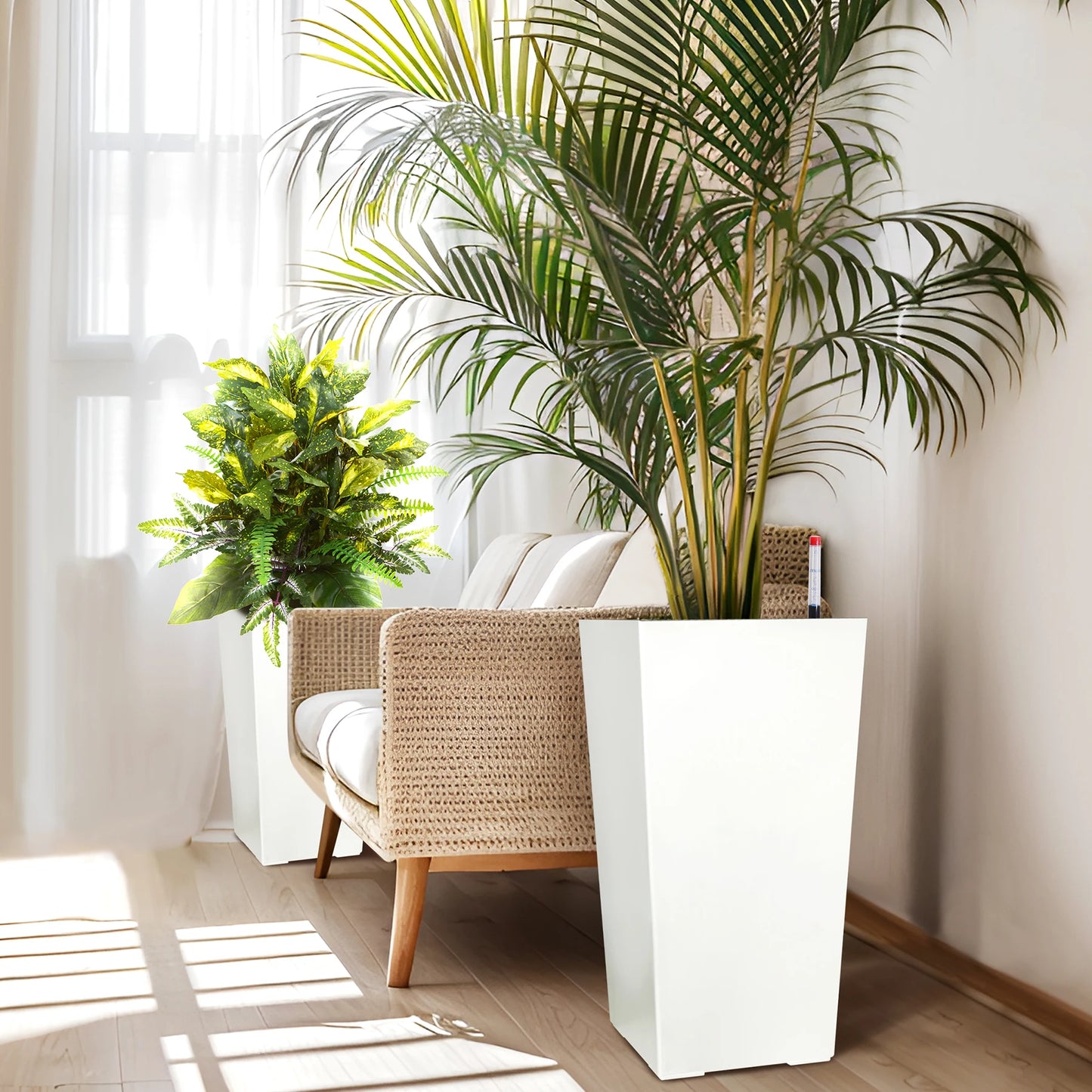 2pcs High Planters Pots for Indoor/Outdoor Use