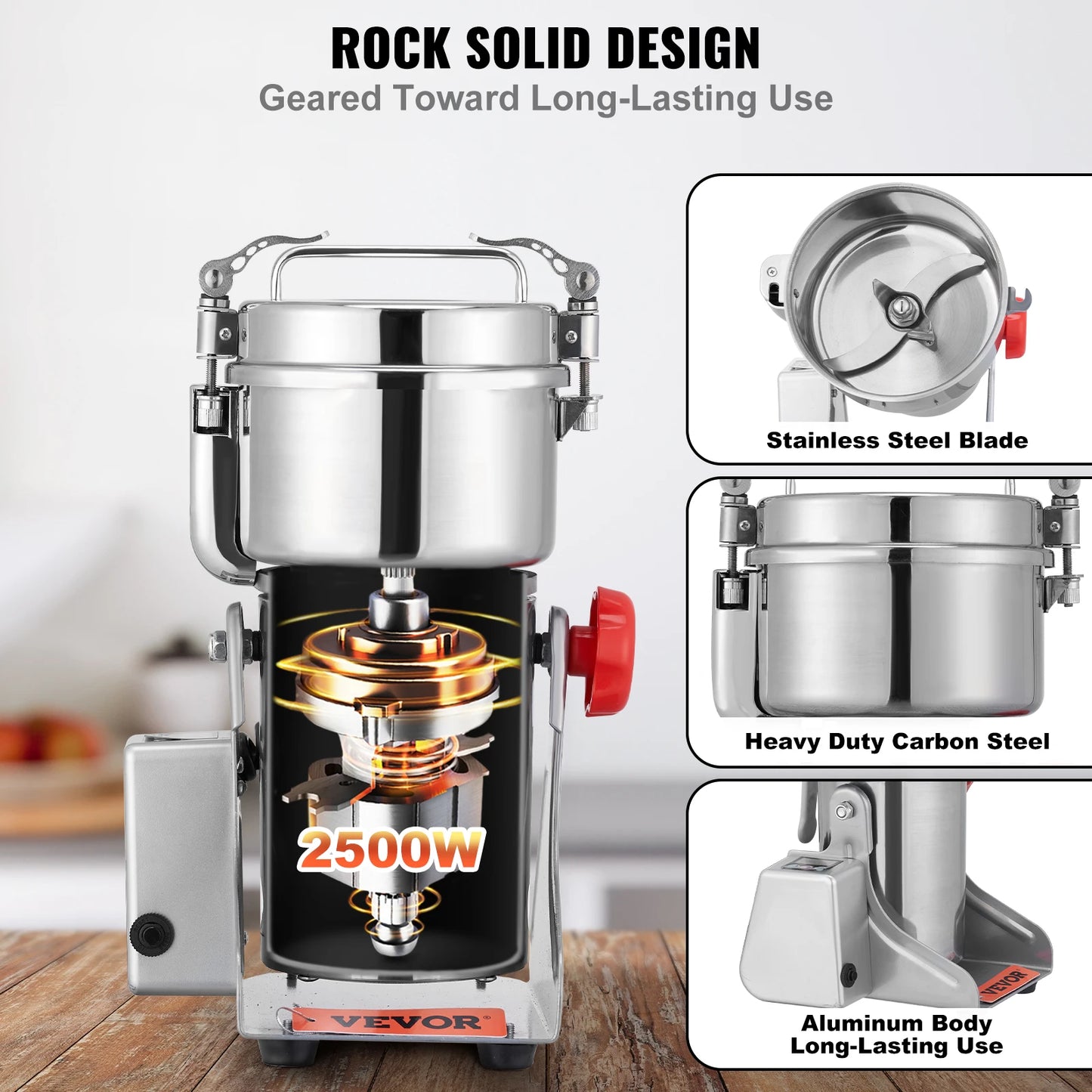 150-2500g Electric Mill Grinder for Spices, Coffee and Corn