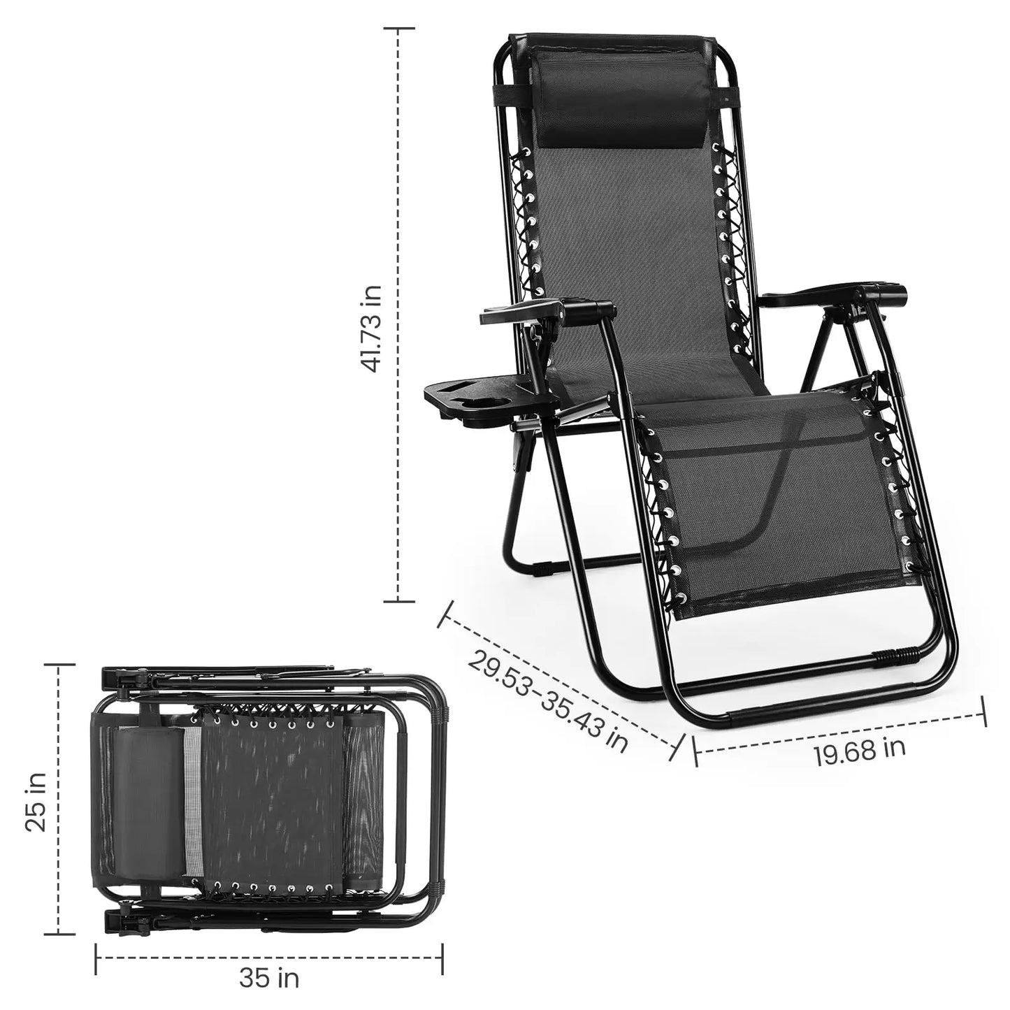 Zero Gravity Set of 2 Portable Recliners