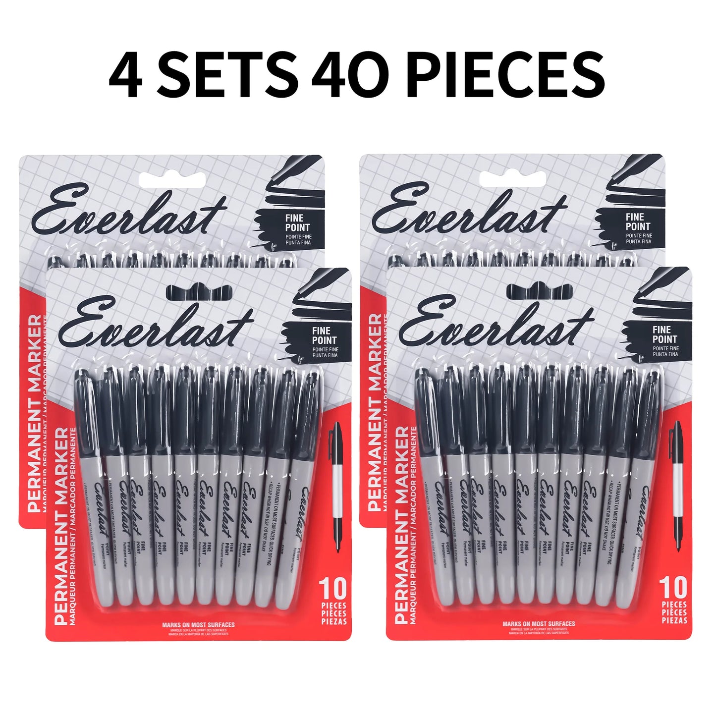 20/40/60-Pack Dual-Tip Permanent Markers