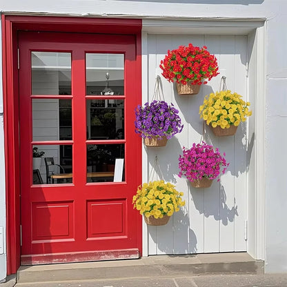4 Bundles Silk Morning Glory Flower Outdoor Decoration