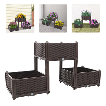 Planter Raised Beds Elevated Garden Box with Drainage Plug