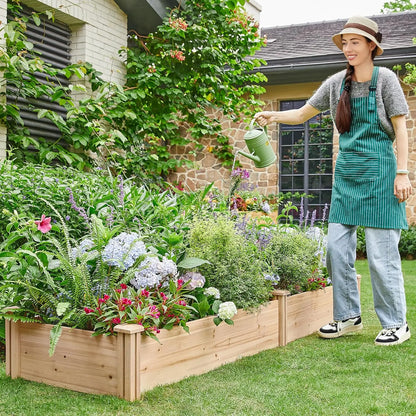 8x2ft Natural Wood Divisible Raised Garden Bed