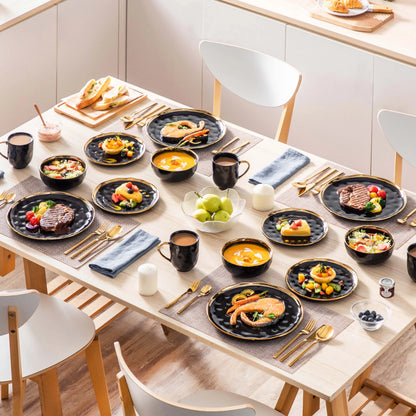 Black Porcelain Dinnerware Sets of 16pc or 32pcs