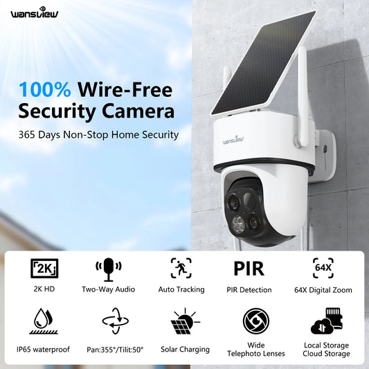 Surveillance Dual Lens Wifi Camera Outdoor