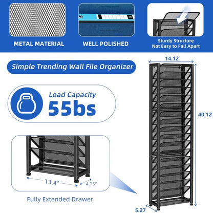 Wall or Desk top File Organizer, 18Tier