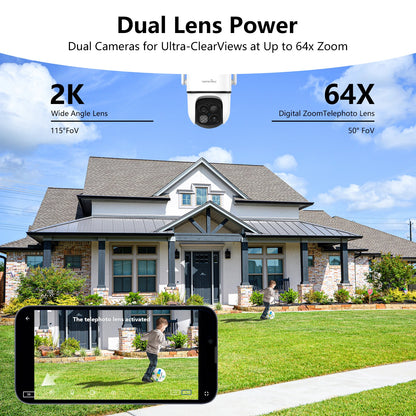 Surveillance Dual Lens Wifi Camera Outdoor