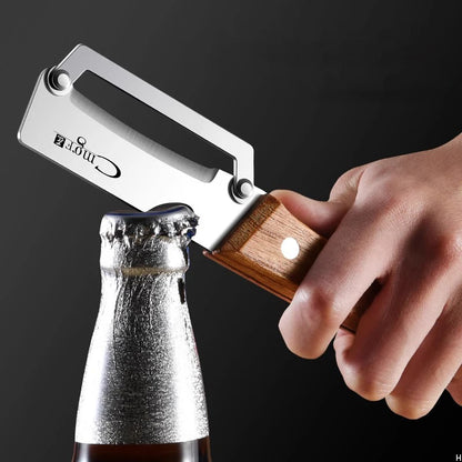 Stainless steel peeler with three options for handles.
