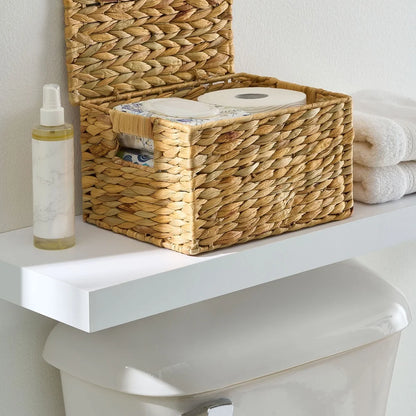 Handmade Woven Basket with Lid