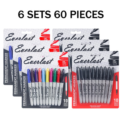 20/40/60-Pack Dual-Tip Permanent Markers