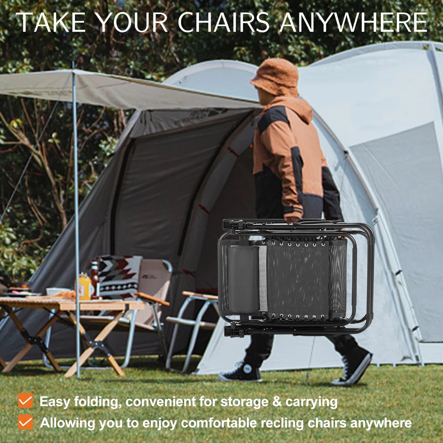 Zero Gravity Set of 2 Portable Recliners