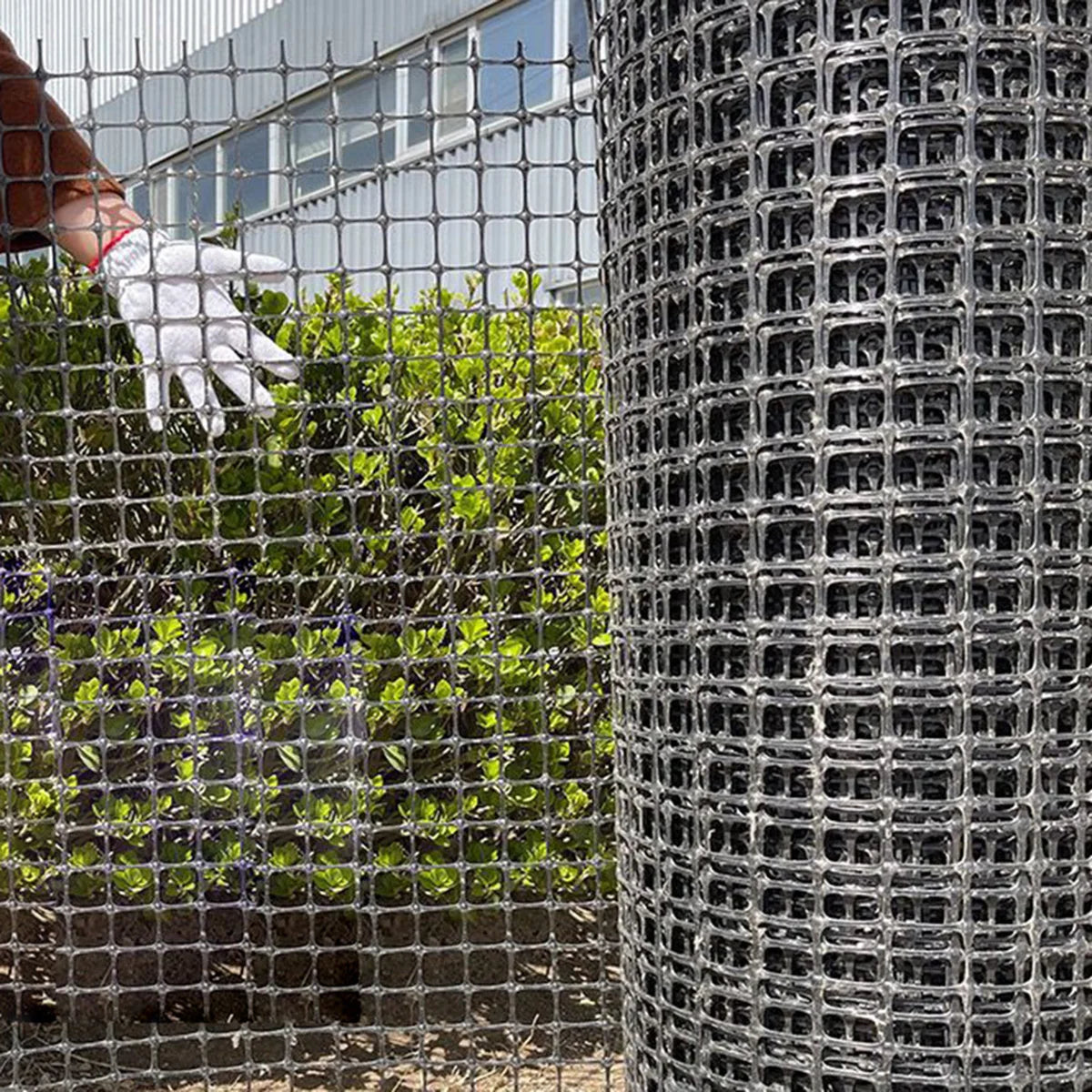 Fence Net Lattice Mesh Black Plastic With 20pcs Zip Ties