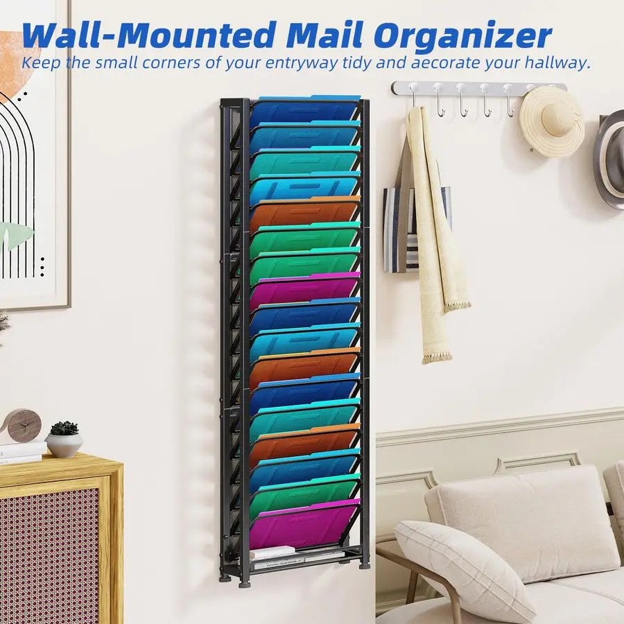 Wall or Desk top File Organizer, 18Tier