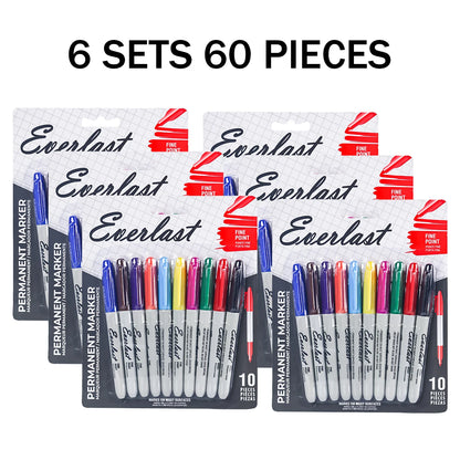 20/40/60-Pack Dual-Tip Permanent Markers