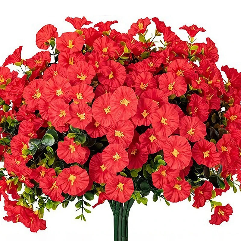 4 Bundles Silk Morning Glory Flower Outdoor Decoration