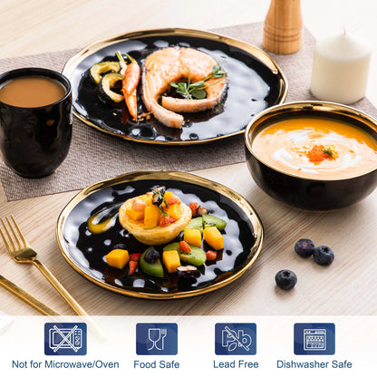 Black Porcelain Dinnerware Sets of 16pc or 32pcs