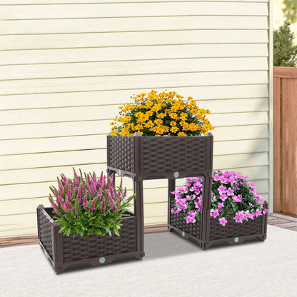 Planter Raised Beds Elevated Garden Box with Drainage Plug