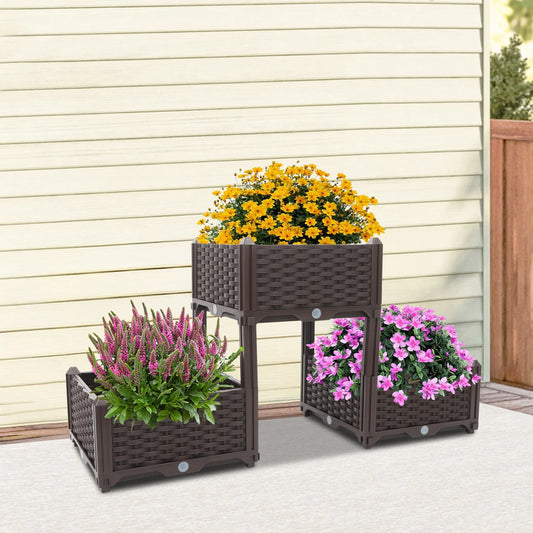 Planter Raised Beds Elevated Garden Box with Drainage Plug