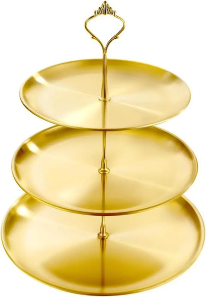 Gold Three Tier Cup Cake Stand