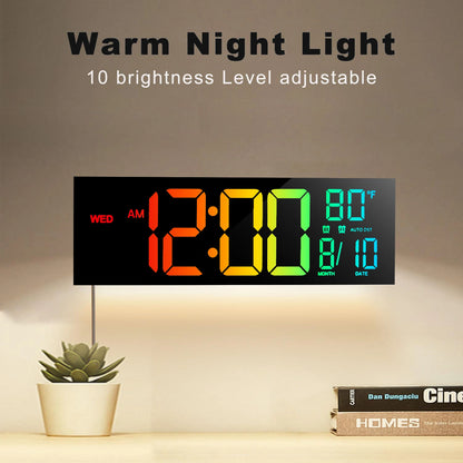 Large Digital Wall Clock, Big LED Display with Remote