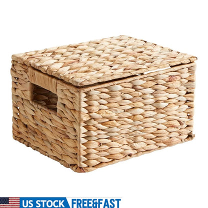 Handmade Woven Basket with Lid