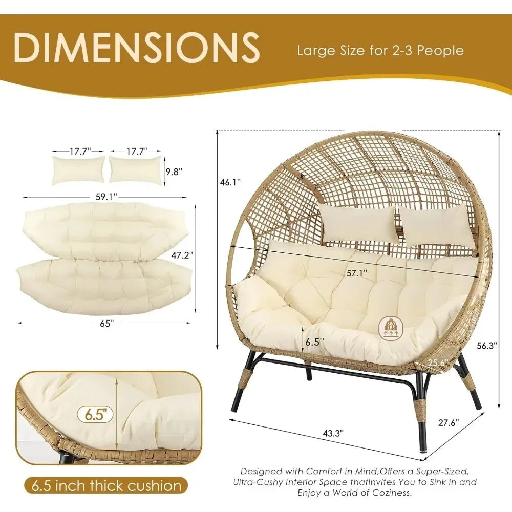Outdoor Lounge Chair Padded Cushions