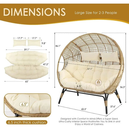 Outdoor Lounge Chair Padded Cushions