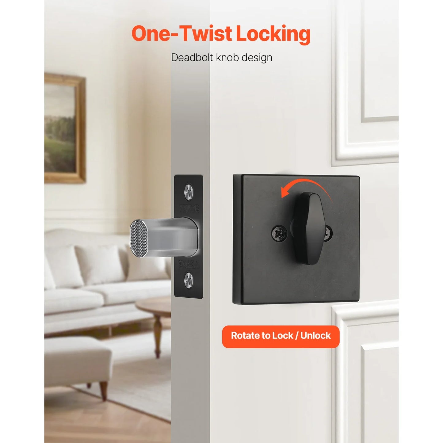 Deadbolt Lock Square Single Cylinder