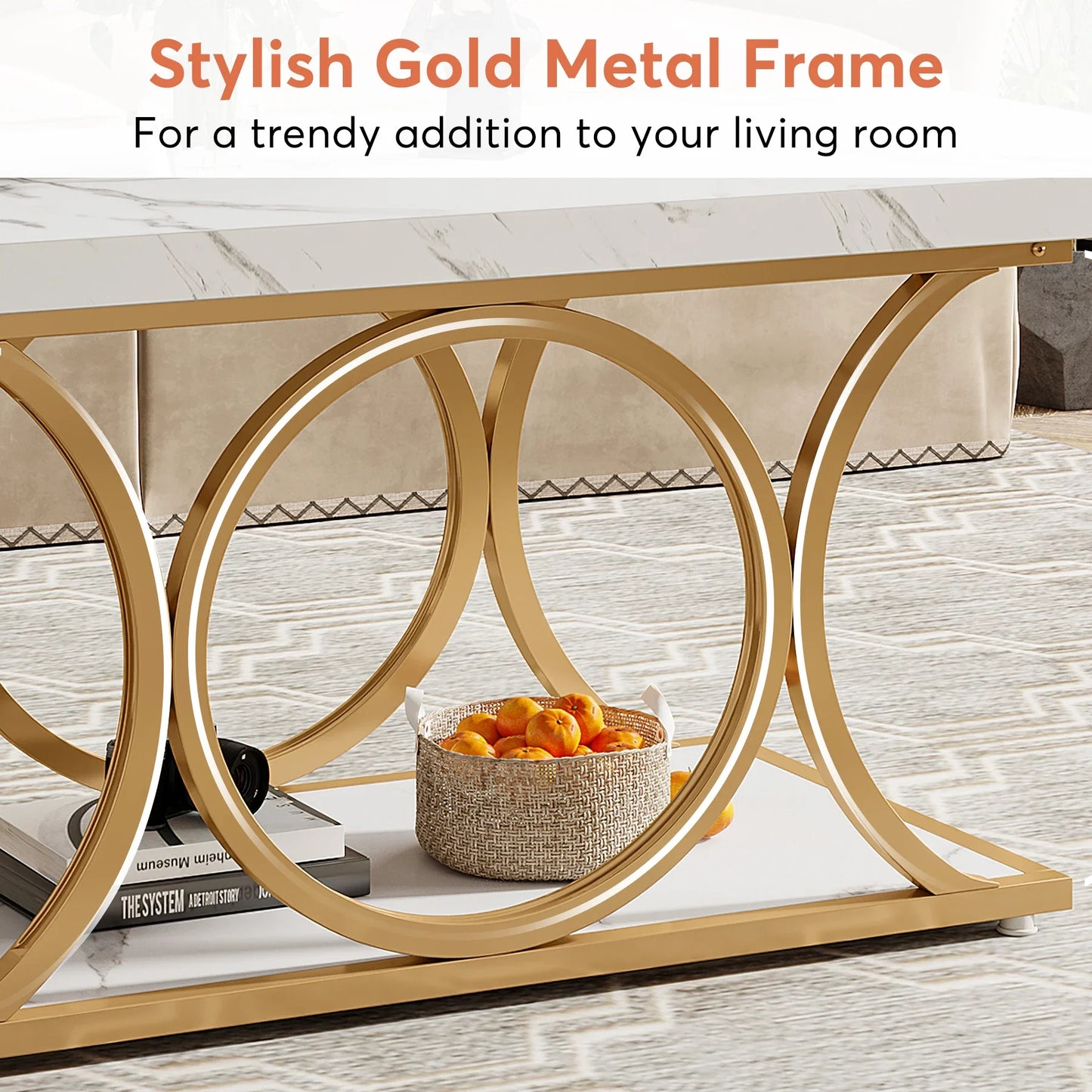 Rectangle Coffee Table, 47.24-inch