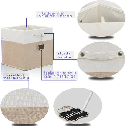 Large Fabric Linen Storage Bins 【4-pack】