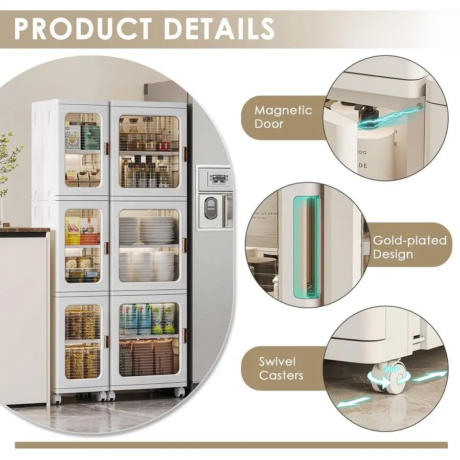 4 Tier Tall Narrow Storage Cabinet