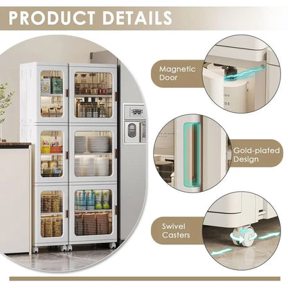 4 Tier Tall Narrow Storage Cabinet