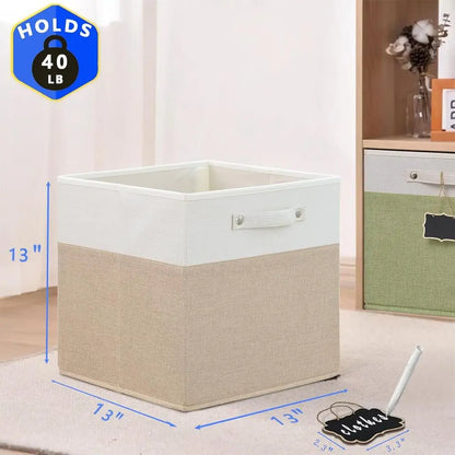 Large Fabric Linen Storage Bins 【4-pack】