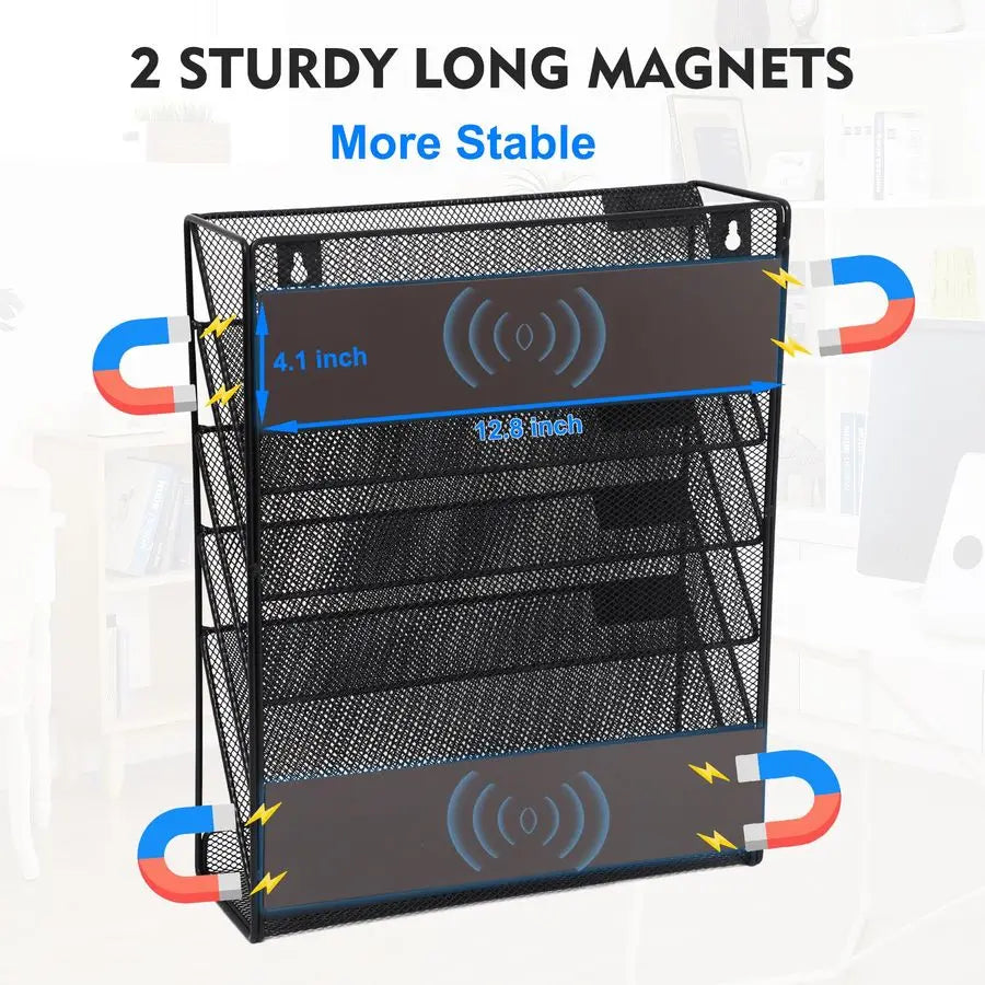 Standing or Magnetic File Organizer Mesh 6 Tier
