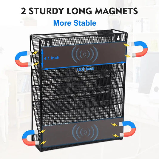 Standing or Magnetic File Organizer Mesh 6 Tier
