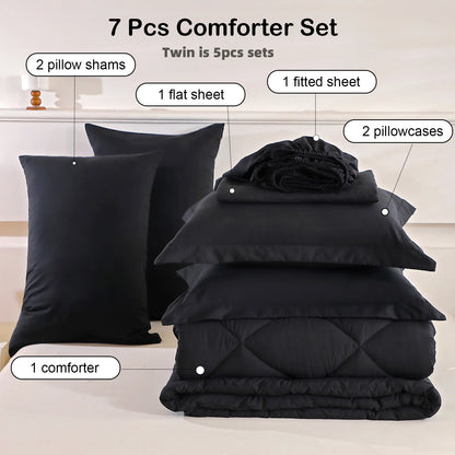 5pcs/7pcs Twin Full Queen King Bedding Sets