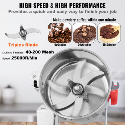 150-2500g Electric Mill Grinder for Spices, Coffee and Corn
