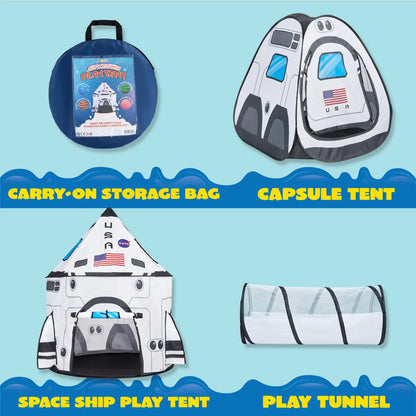 Rocket Ship Play House/ Tent for kids with Tunnel 3-Piece