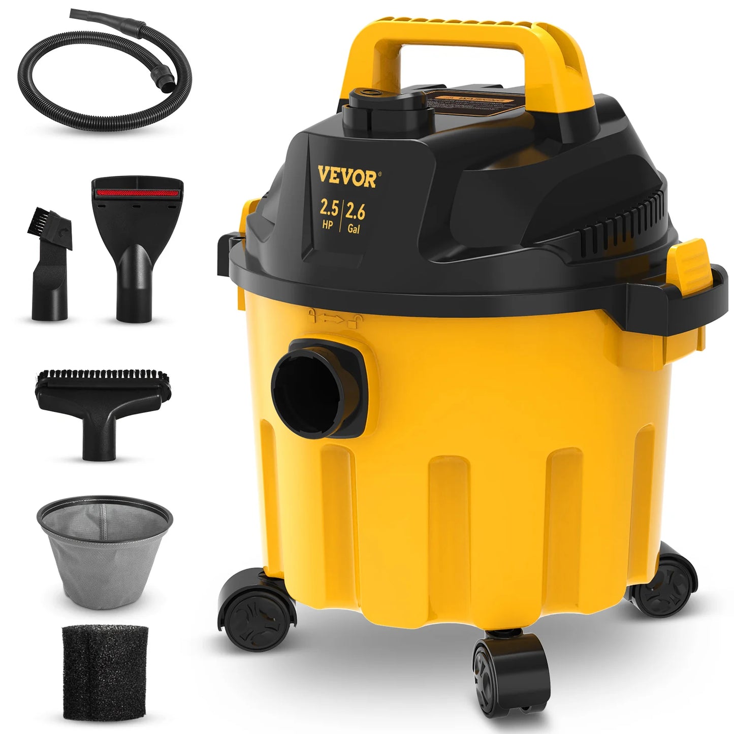 Portable Shop Vacuum 2.6 Gal with Blowing Function Attachment