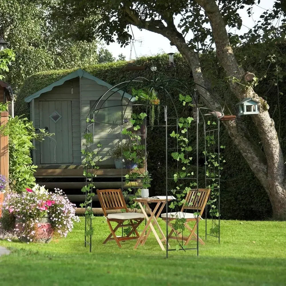 Sturdy Metal Garden Arch Arbor, Pavilion Trellis, Birdcage Gazebo