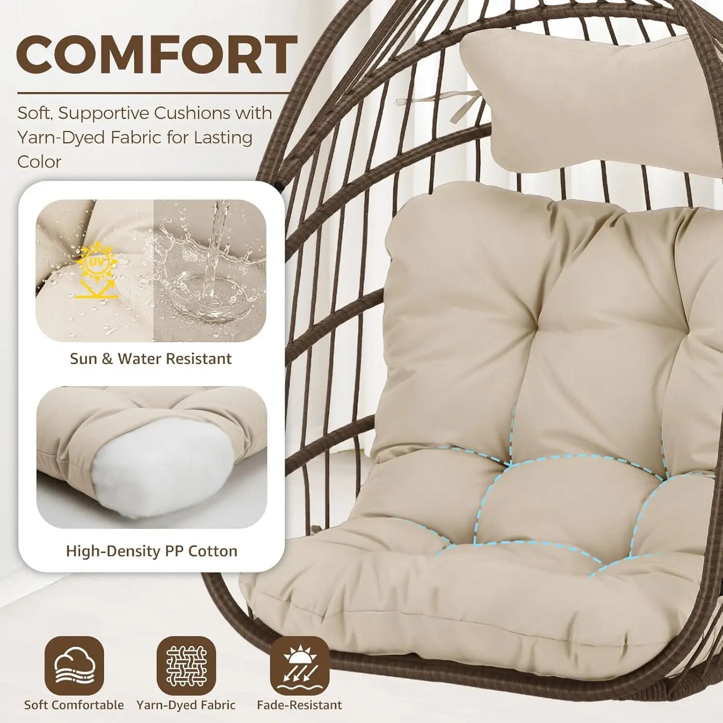 Outdoor Hanging Egg Chair Without Stand
