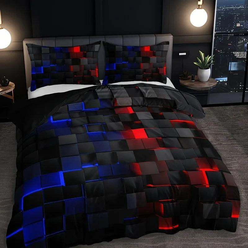 3pcs Digital Print Quilt Set Cool Technology