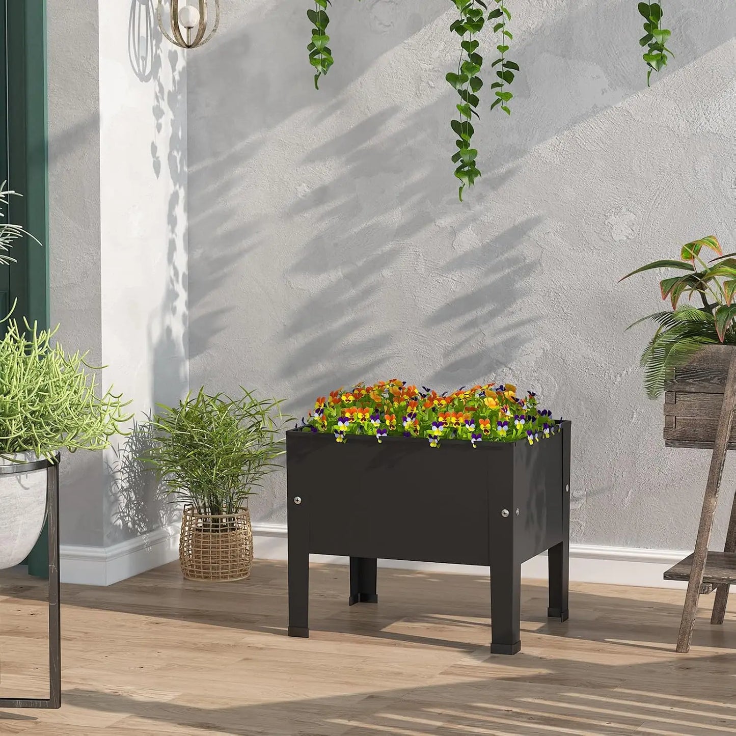 Black Elevated Garden Bed with Legs