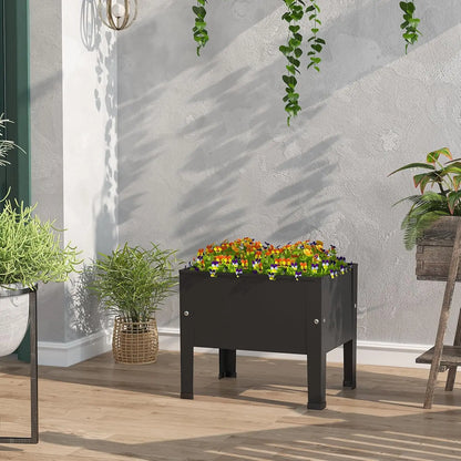 Black Elevated Garden Bed with Legs