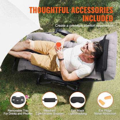 Zero Gravity Chair with Cushion Footrest and Cupholder