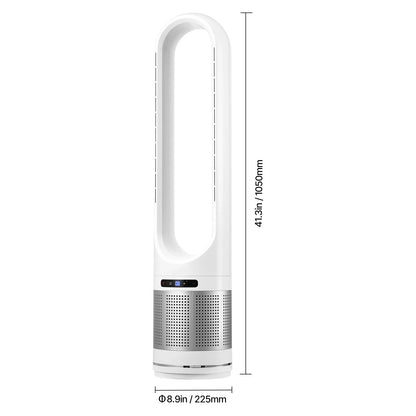 Tower Fan Bladeless Blows Cold Air 80° Oscillating with Remote