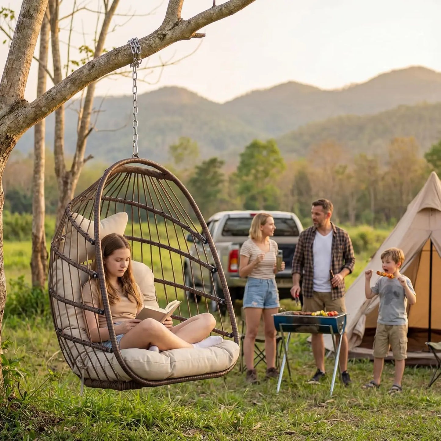 Outdoor Hanging Egg Chair Without Stand